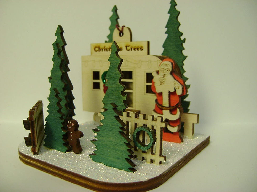 Thumbnail: Santa's Tree Lot Ginger Cottages  Ornament side view