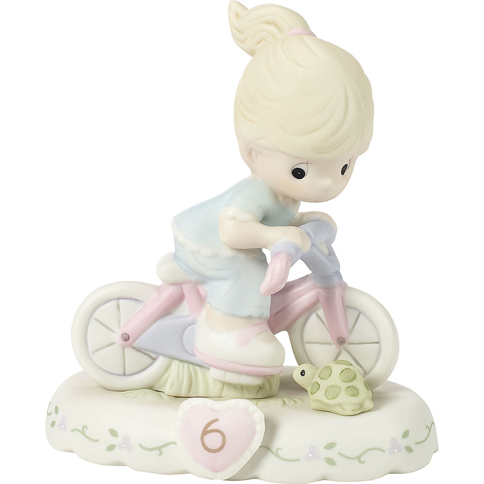 Precious moments growing in grace Blonde Age 6 girl figurine front view