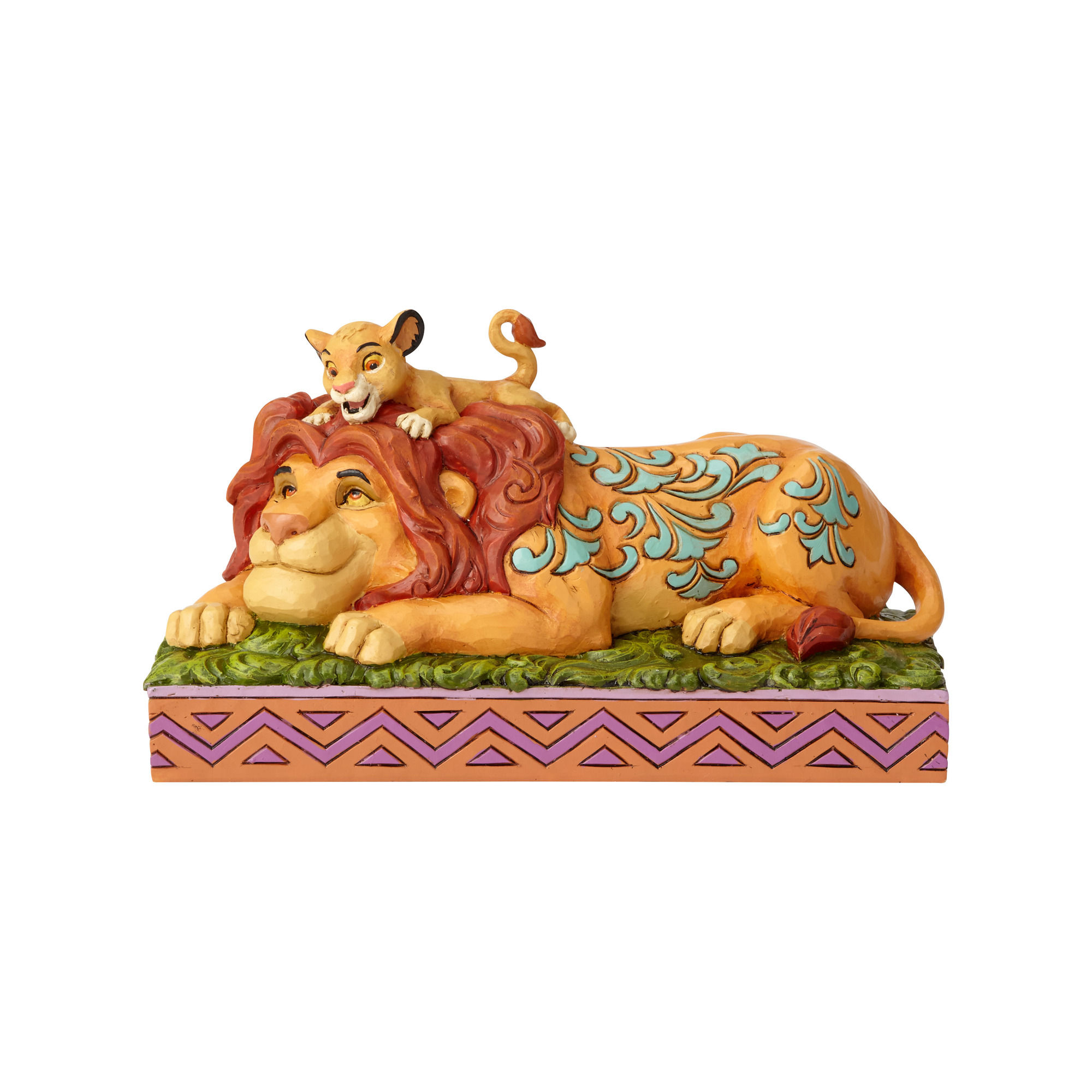 lion king simba cub on mufasa's head figurine
