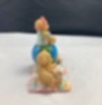 cherished teddies bears with globe figurine side view