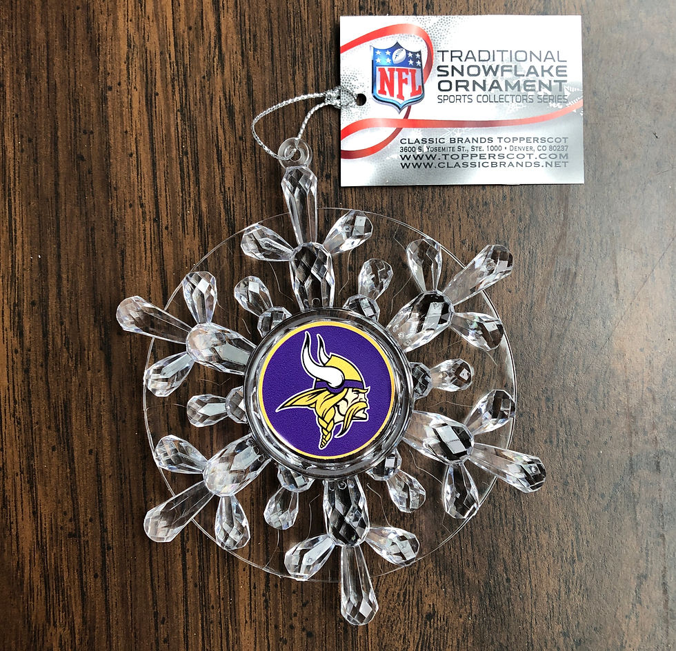 Minnesota Vikings Acrylic Snowflake Ornament front view