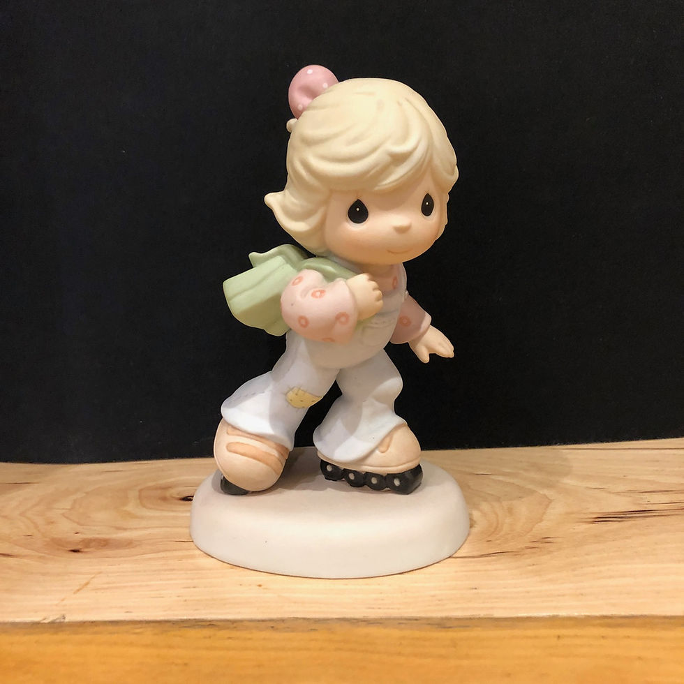 Thumbnail: Precious moments girl on skates figurine front view
