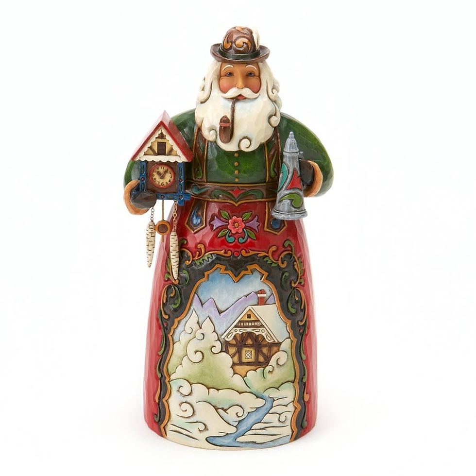 Frohe Wehnachten jim shore German Santa figurine front view