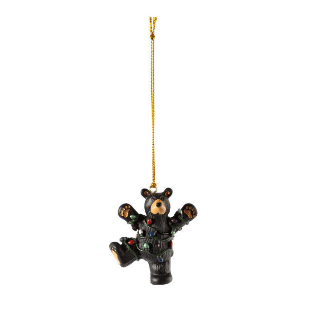 Thumbnail: bear with christmas lights ornament front view