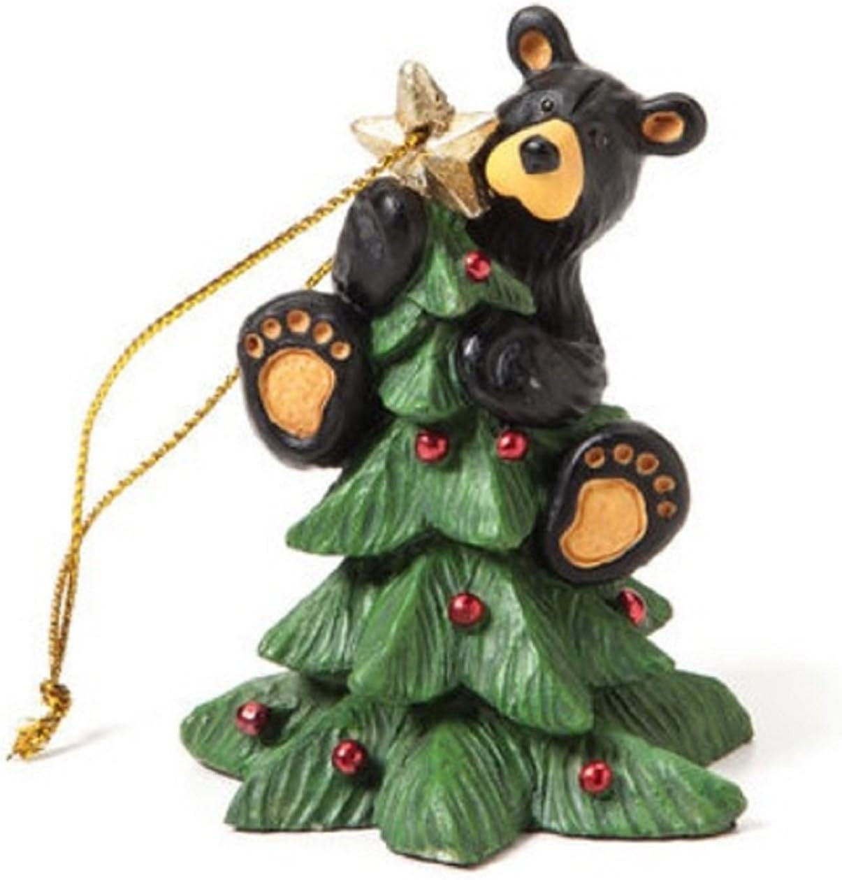 black bear with christmas tree ornament front view 3005070109