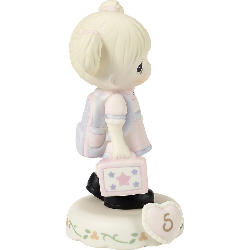 Thumbnail: precious moments growing in grace Blonde Age 5 girl figurine side view