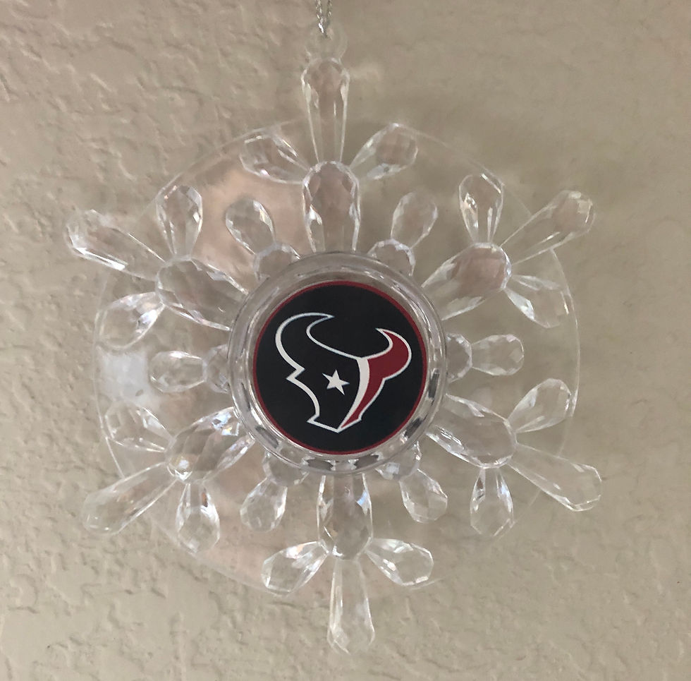 Thumbnail: Houston Texans Acrylic Snowflake Ornament front view