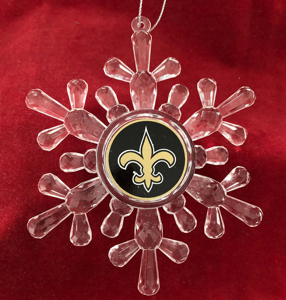 Thumbnail: NFL Football Boelter Topperscot Acrylic Snowflake Ornament front view
