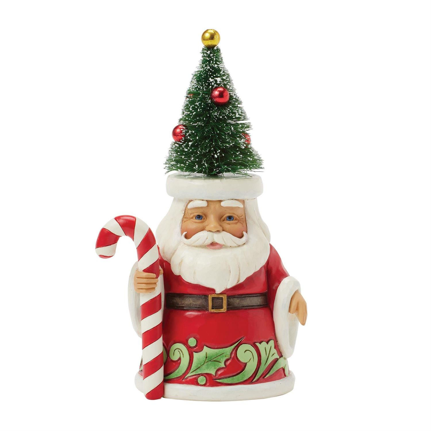santa with sisel tree hat figurine front view