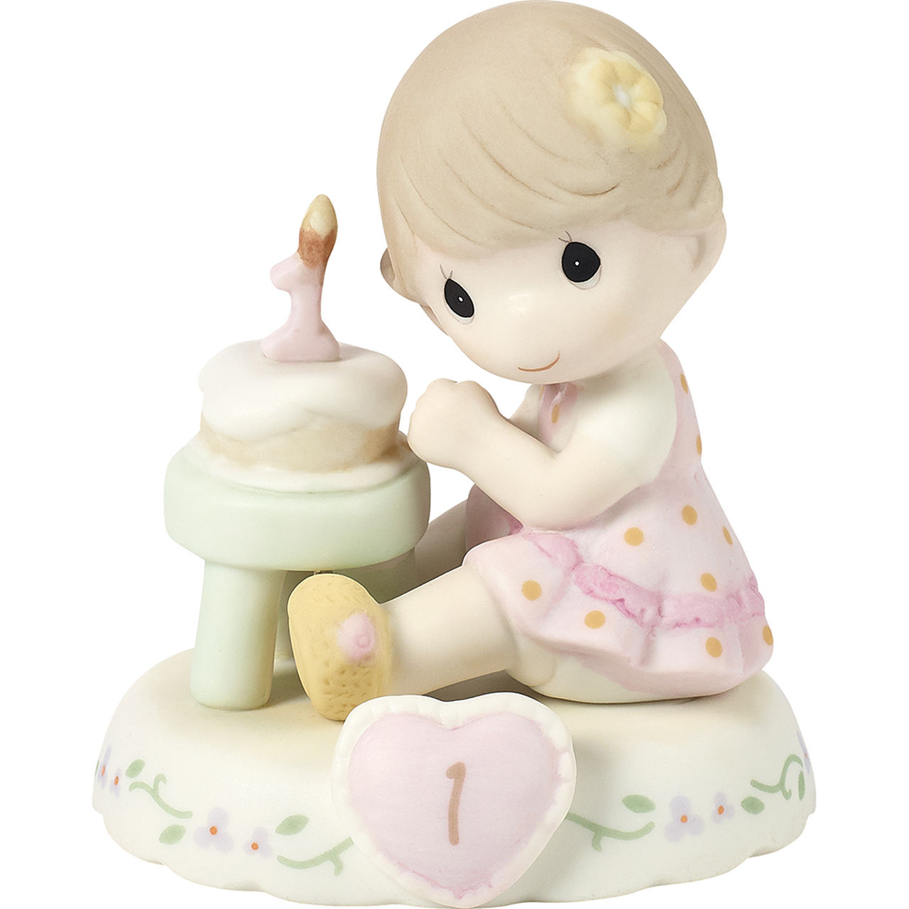 precious moments growing in grace Brunette Age 1 girl figurine front view