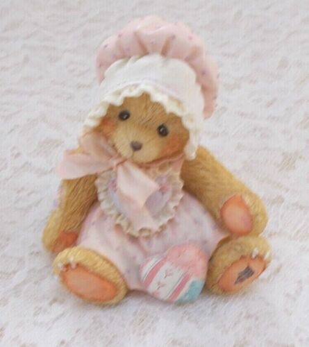 Thumbnail: cherished teddies figurine named kelly with a heart shapped pillow front view