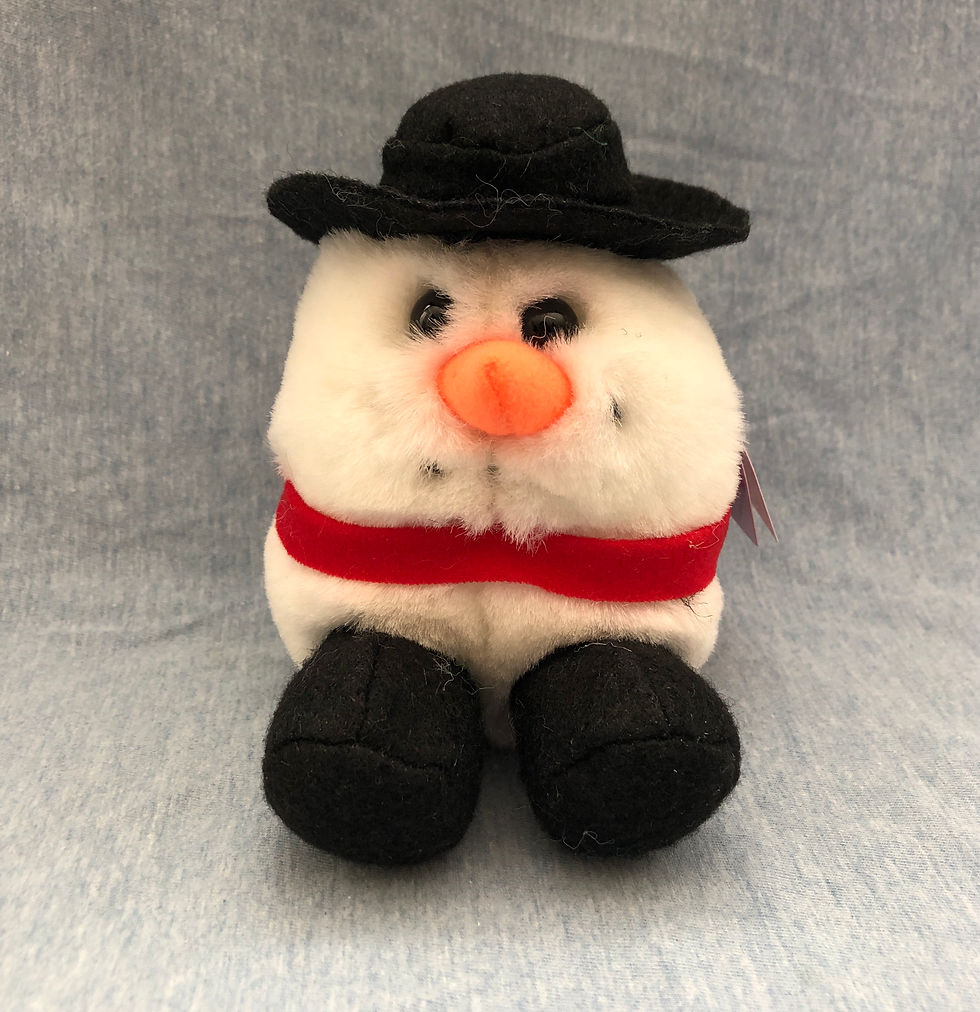 Front view of Swibco Plush Flurry the Snowman