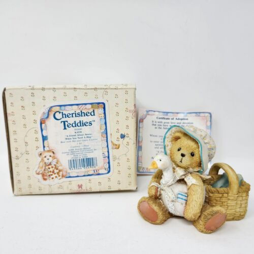 Thumbnail: cherished teddies Katie with goose and basket, A Friend Always Knows When You Need A Hug, 950440 front view