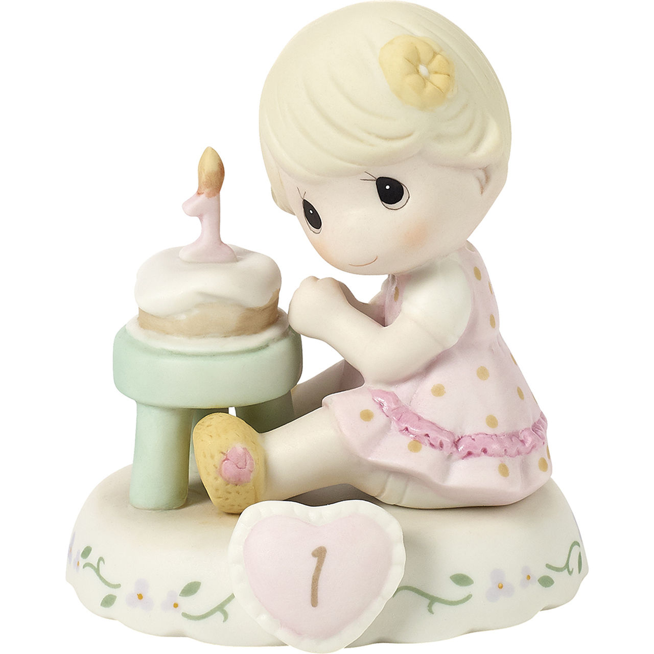 precious moments growing in grace Blonde Age 1 girl figurine front view