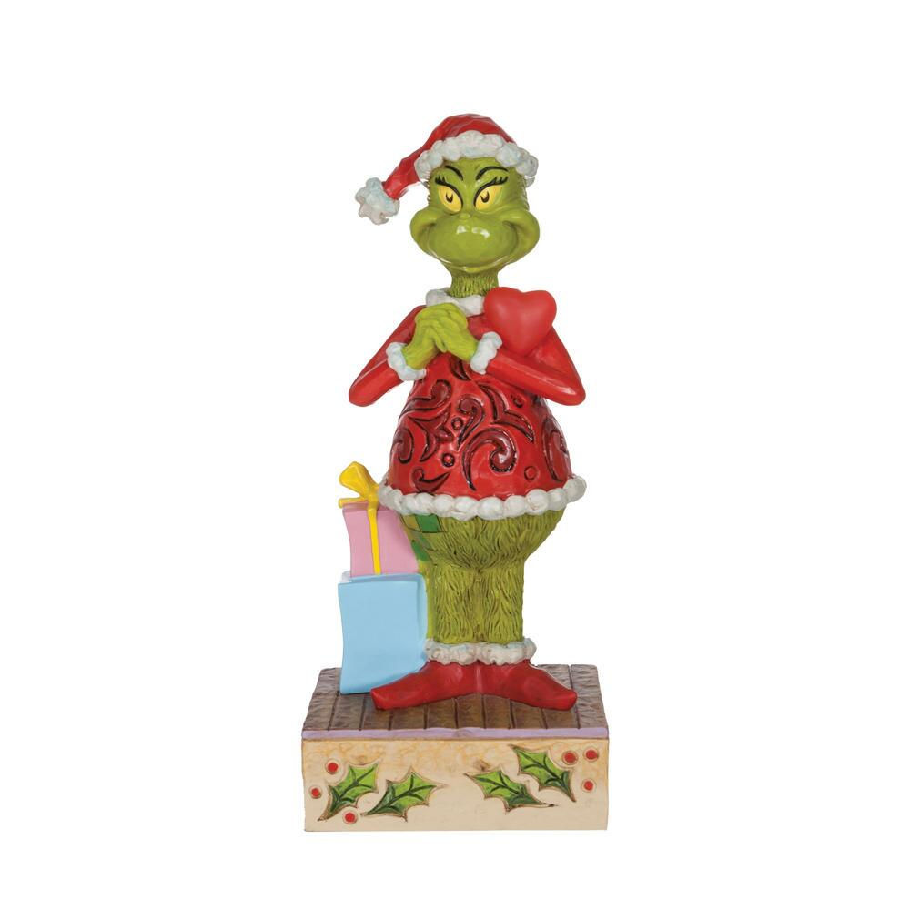 Grinch with Large Red Heart Jim Shore Dr. Seuss front view