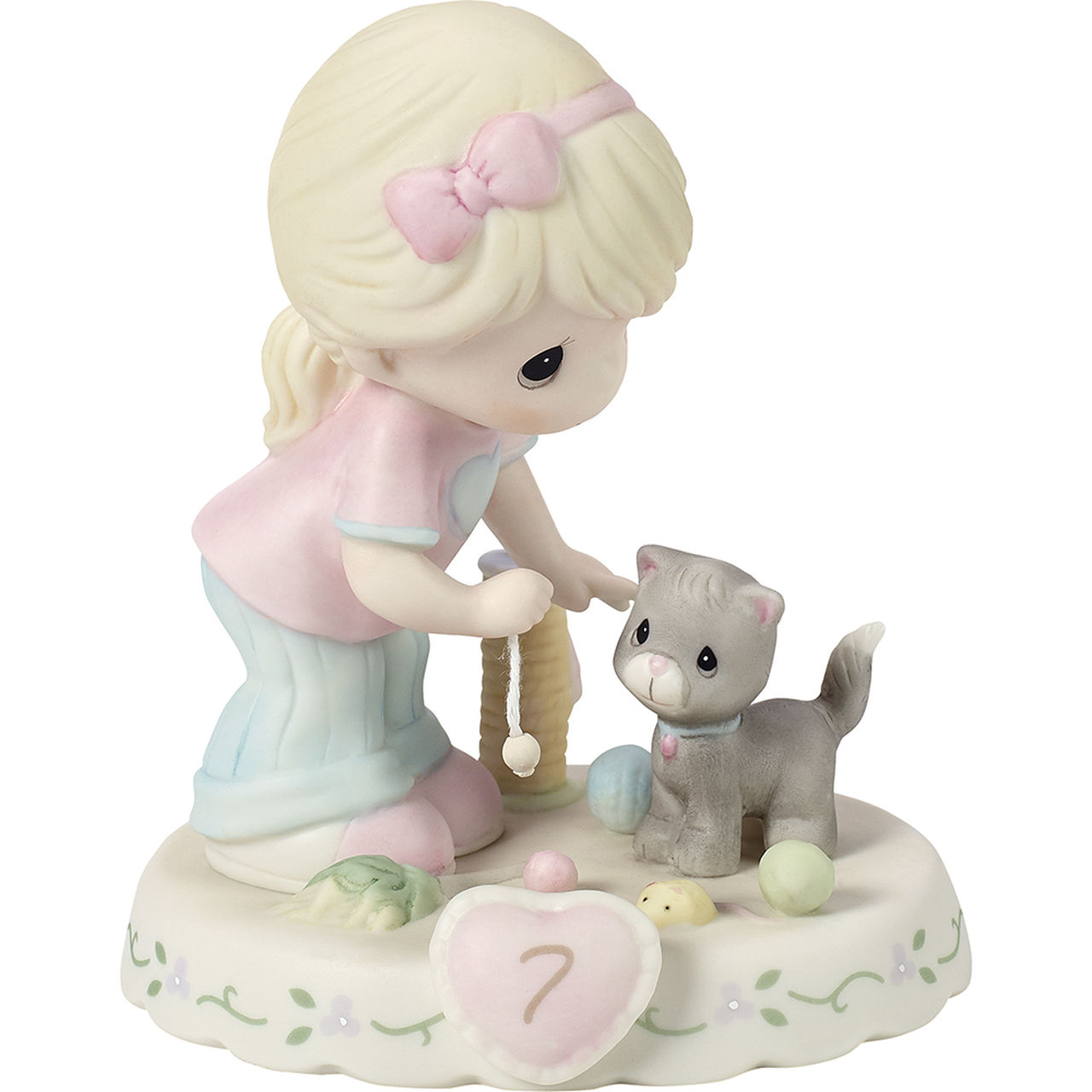 precious moments growing in grace Blonde Age 7 girl figurine front view