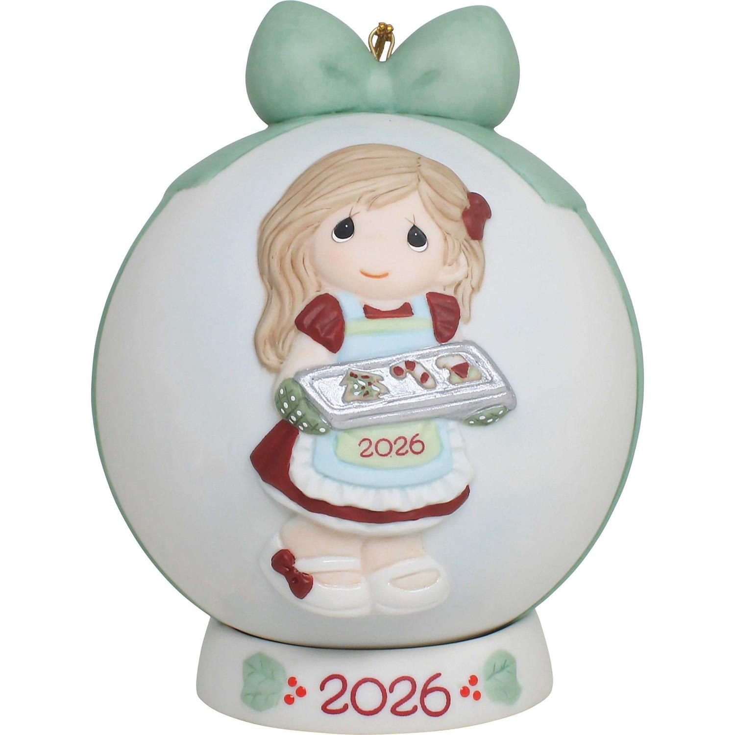 Dated 2026 Girl Ball Ornament front view