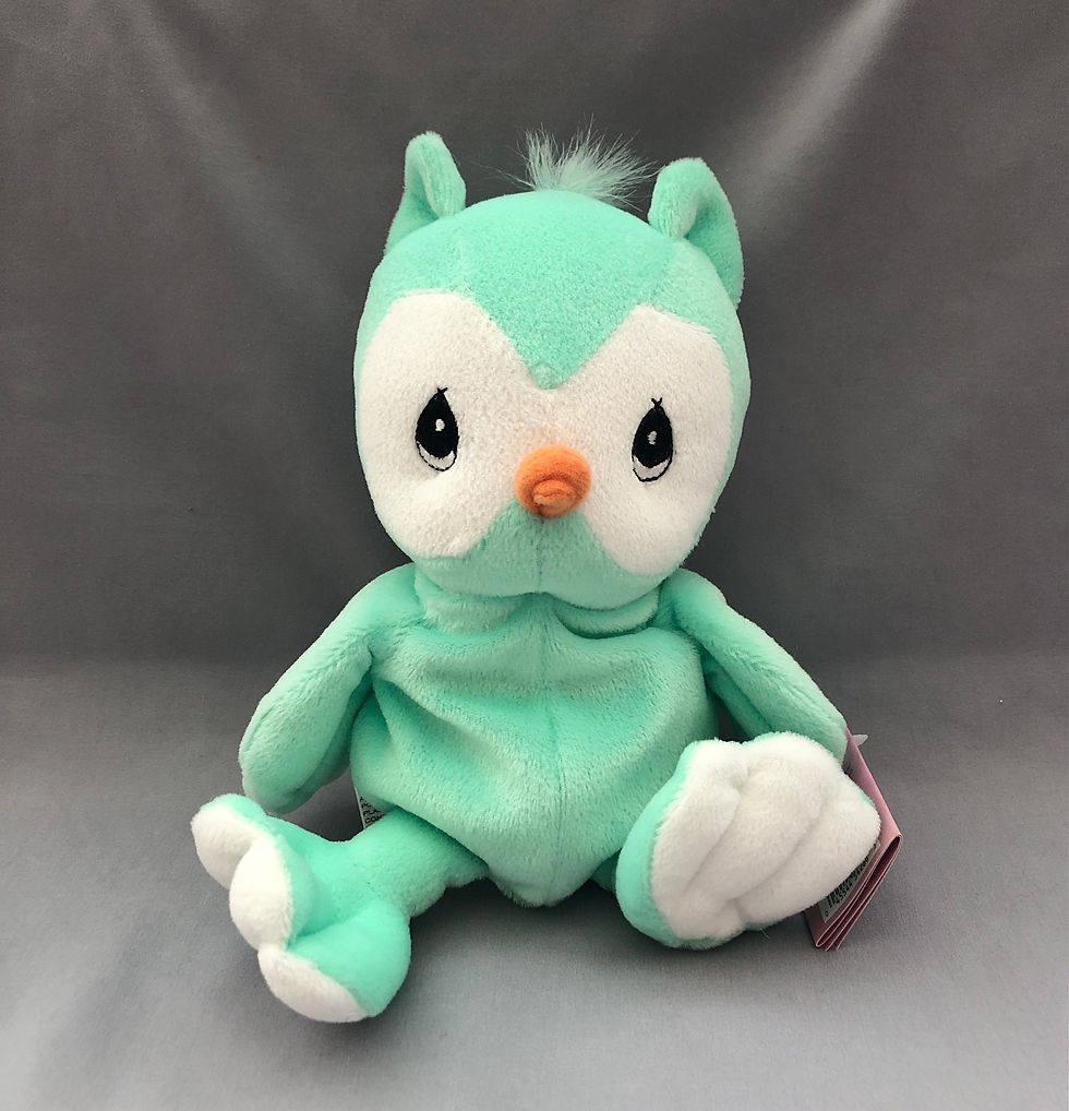 Thumbnail: Tender Tails Green Plush Owl front view