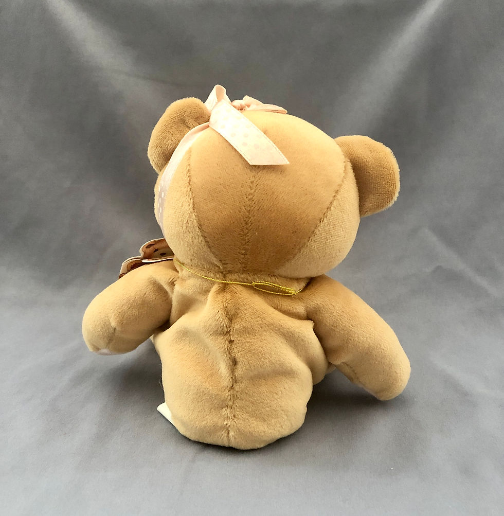 Thumbnail: Karen With A Pink Poka-Dot Ribbon Plush Cherished Teddie rear view