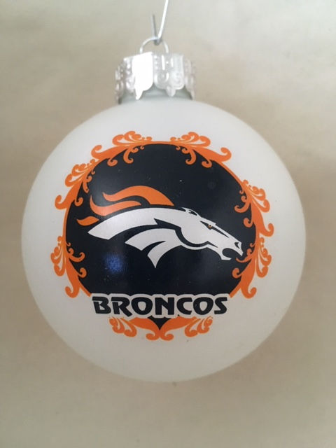 Thumbnail: Denver Broncos Large Ball Ornament front view