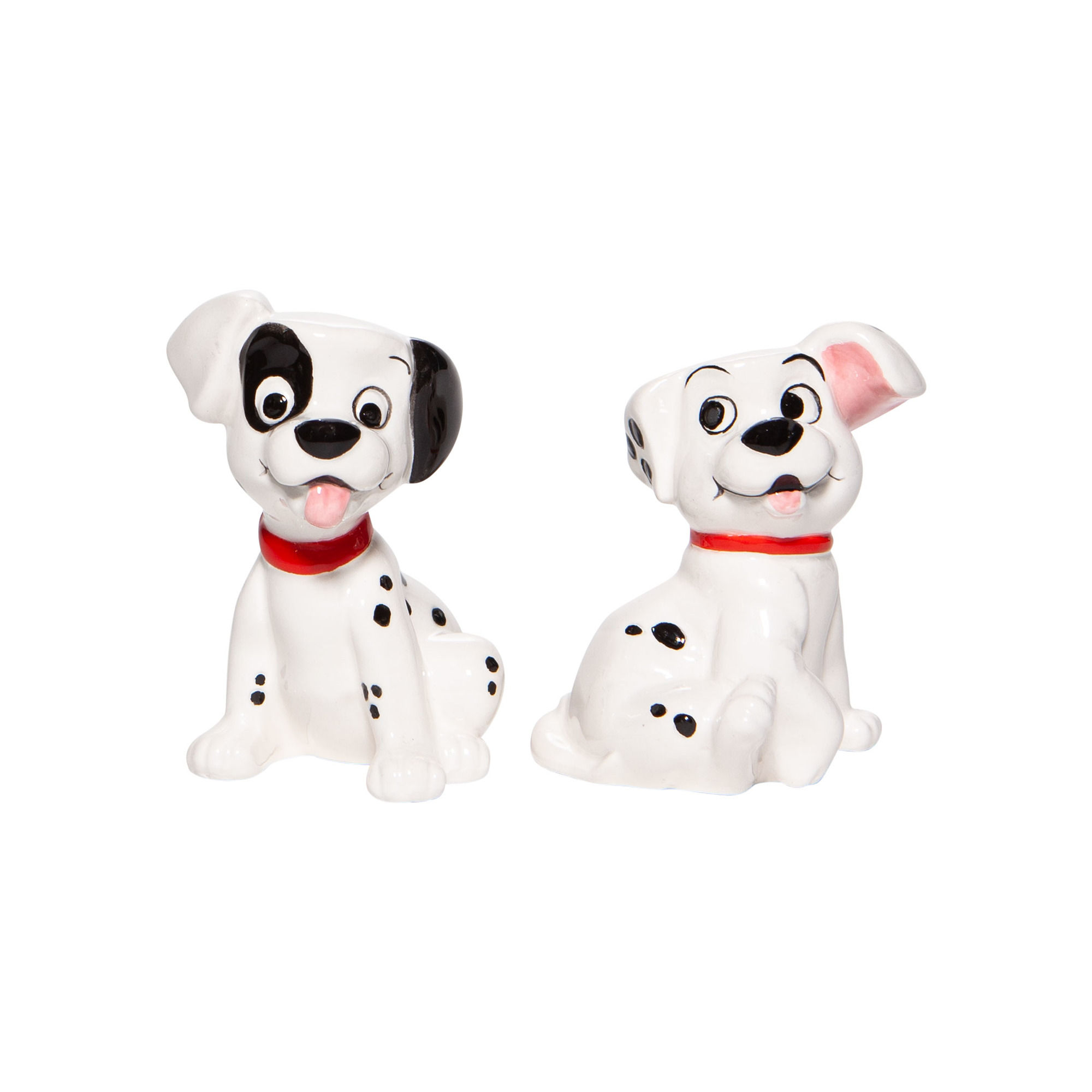 Patch and Rolly dalmation dog salt and pepper shakers front view