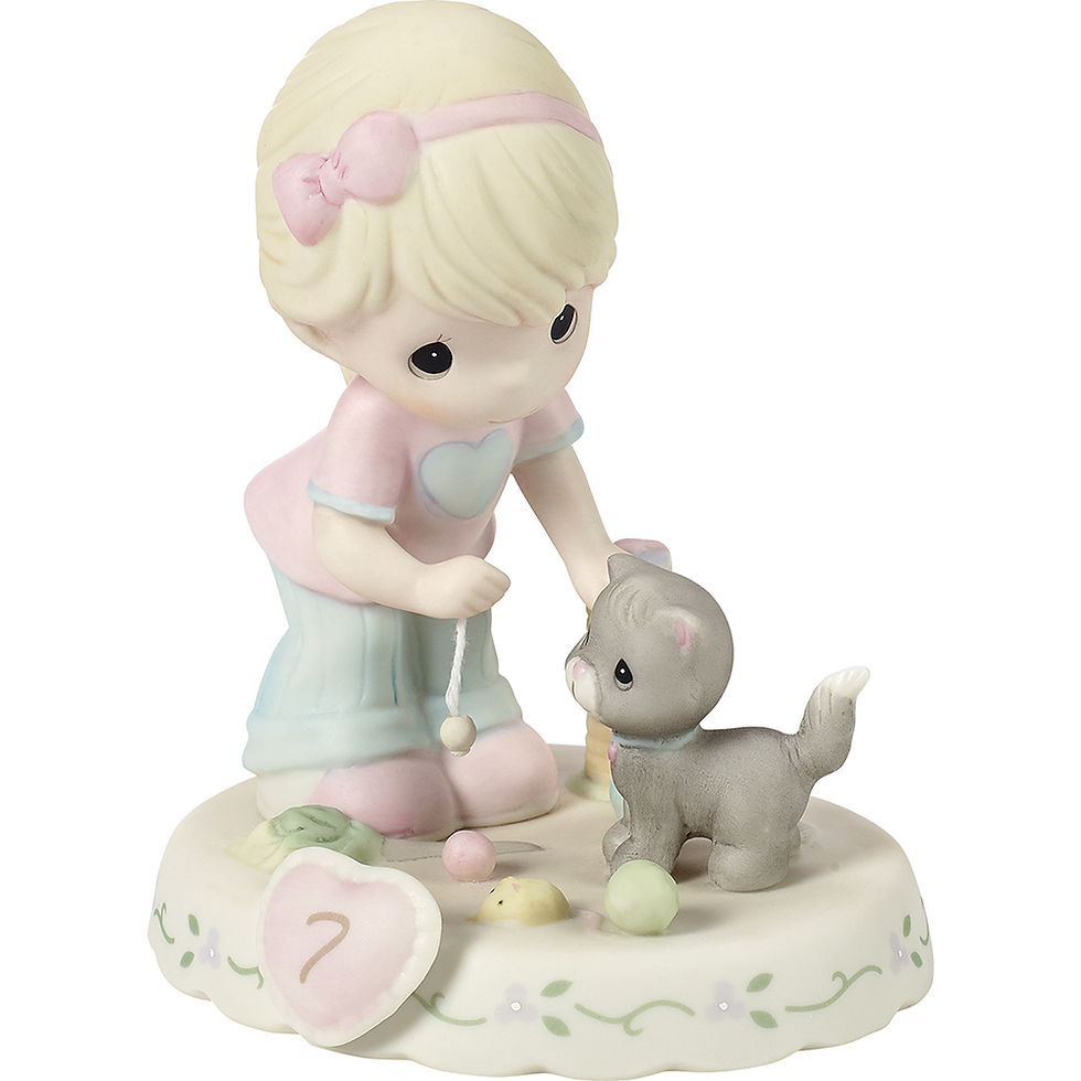 precious moments growing in grace Blonde Age 7 girl figurine front view