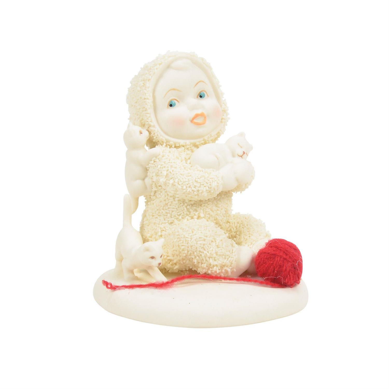 snowbaby with kittens figurine front view