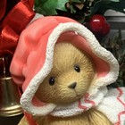 Thumbnail: Cherished Teddies Christmas Wreath Plaque, Girl bear in pine wreath, can be hung on wall or door