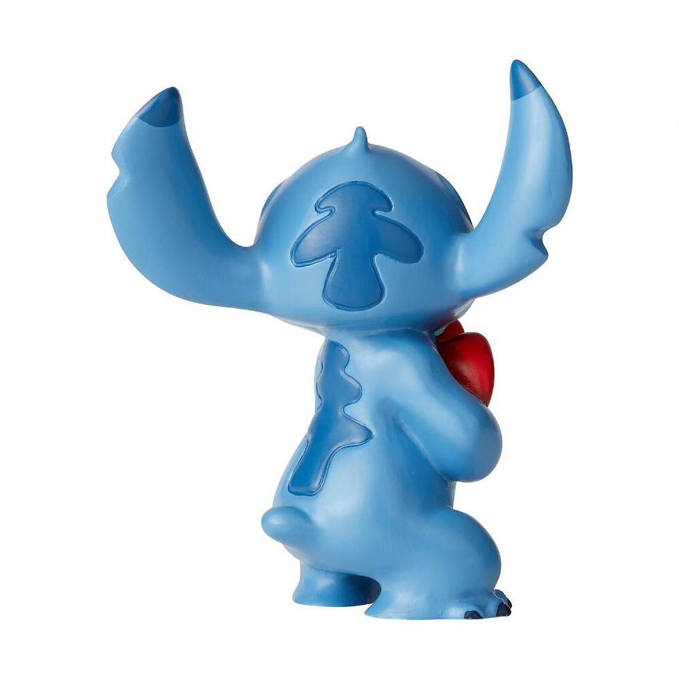 stitch holding heart figurine back view