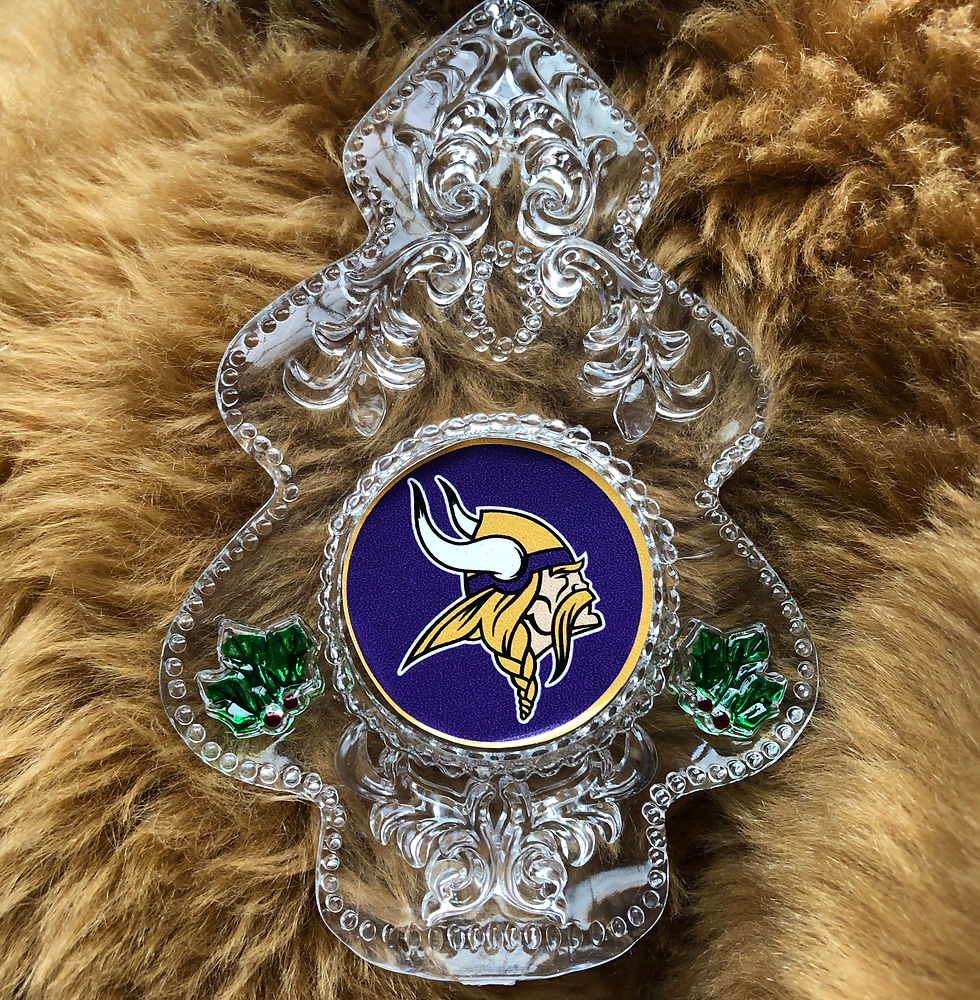 Thumbnail: NFL Football Boleter Topperscot Acrylic Tree Ornament front view
