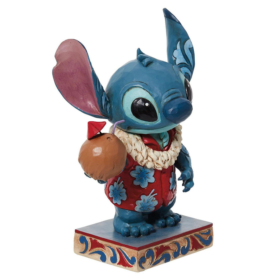 Thumbnail: Jim Shore Disney Traditions Tropical Delight Stitch Hawaiian Shirt rightfigurine front view
