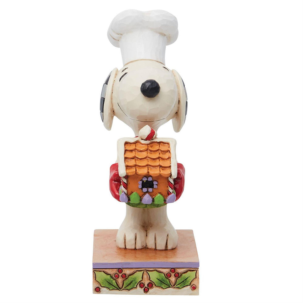 Thumbnail: Christmas Creations jim shore peanuts snoopy holding gingerbread house figurine front view