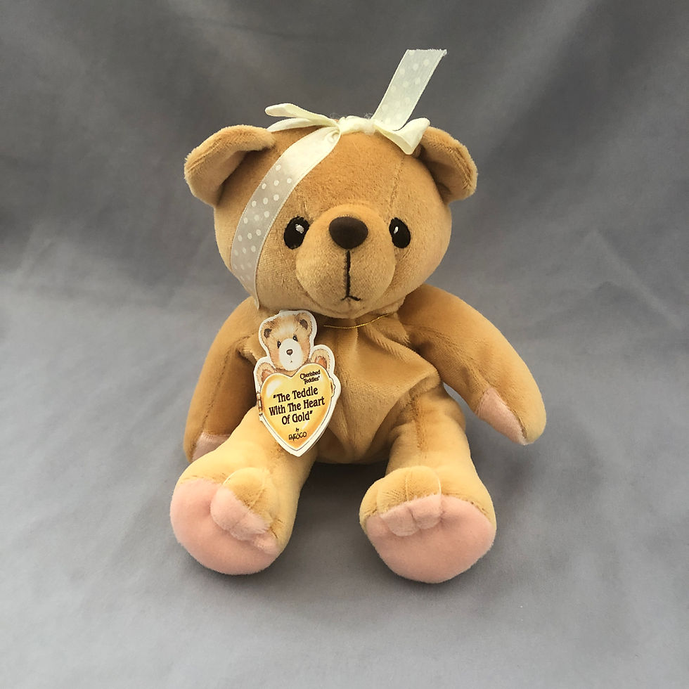 Thumbnail: Jacki With A White Poka-Dot Ribbon Plush Cherished Teddie front view
