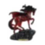horse wearing a cape figurine front view