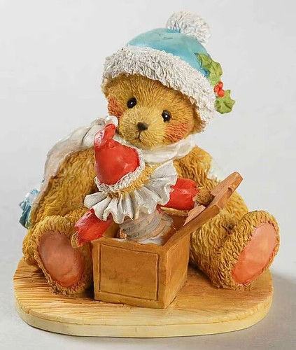 cherished teddies Douglas with a jack in the box, Let's Be Friends, 950661 front view