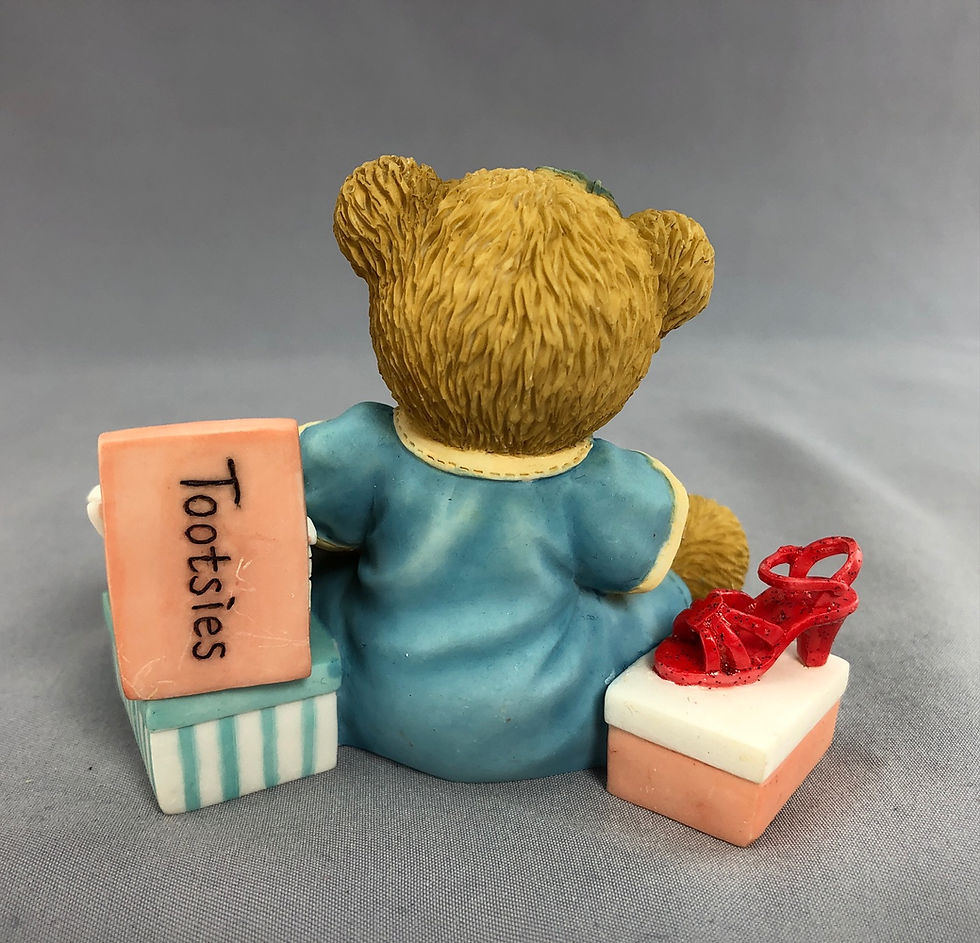 Thumbnail: Bear with shoes and boxes figurine rear view