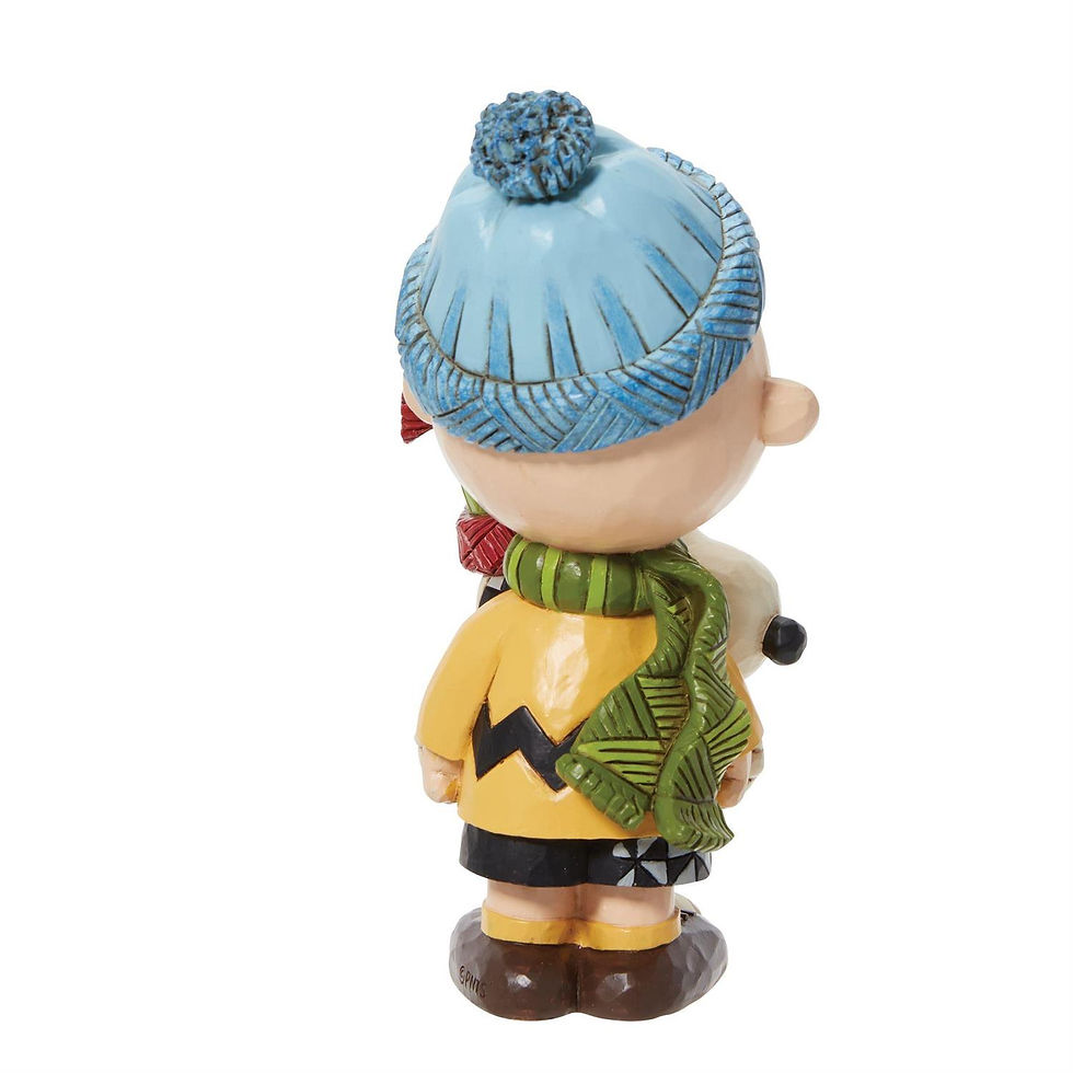 Thumbnail: A Warm Hug jim shore peanuts charlie brown hugging snoopy figurine rear view