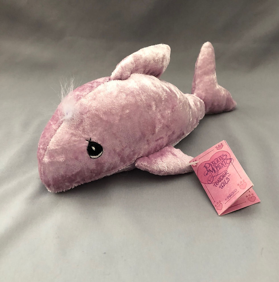 side view of Plush Tender Tails Pinkish Shark