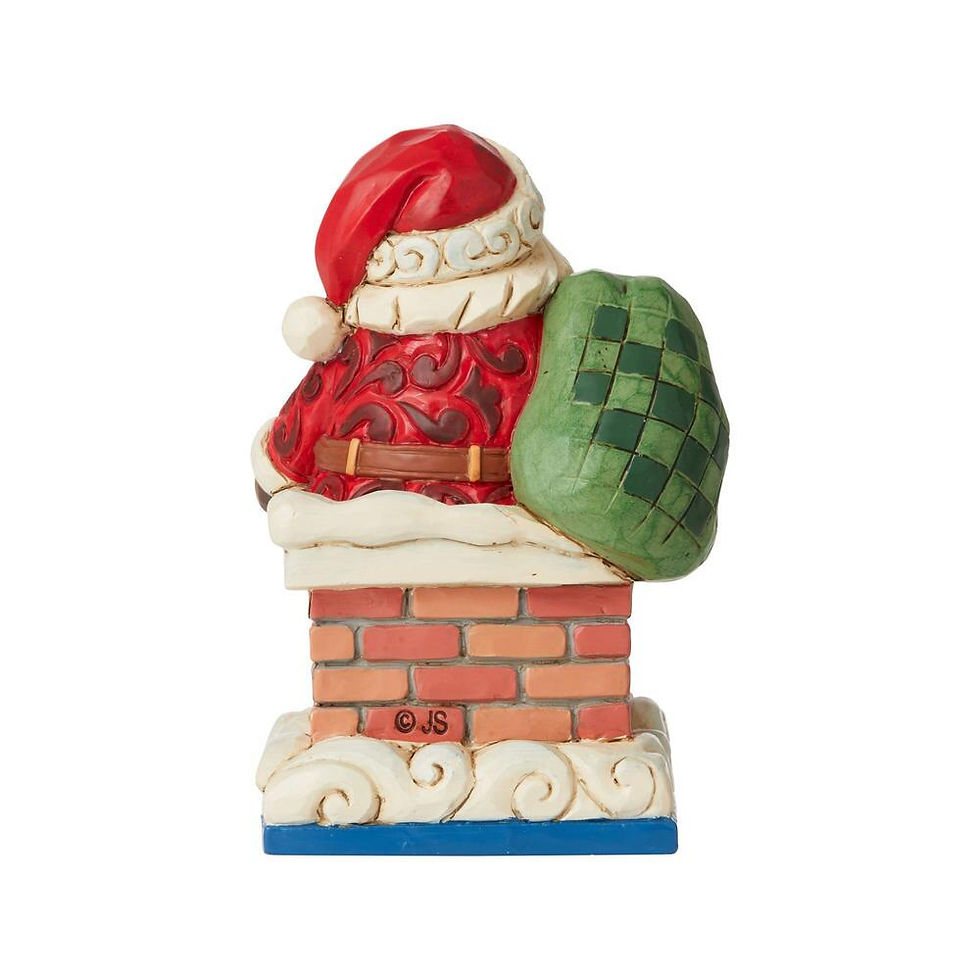 Thumbnail: Jim shore Mini Santa In Chimney figurine rear view