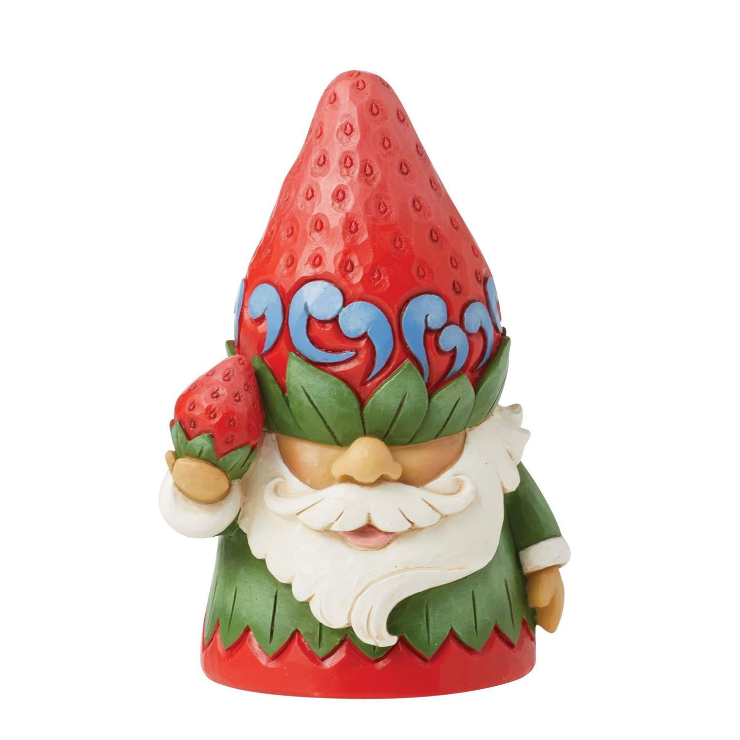 strawberry gnome figurine front view