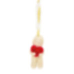 snowbaby holding heart hanging ornament front view