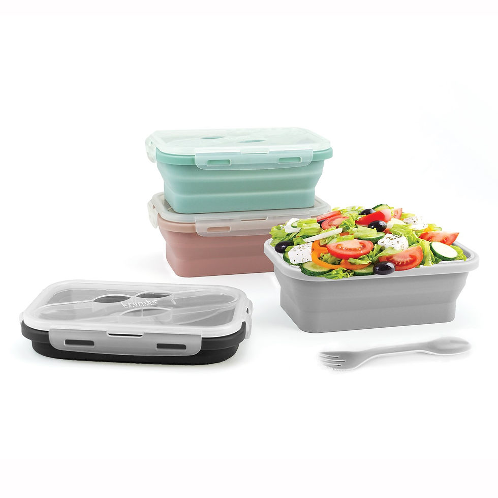 four silicone lunch containers