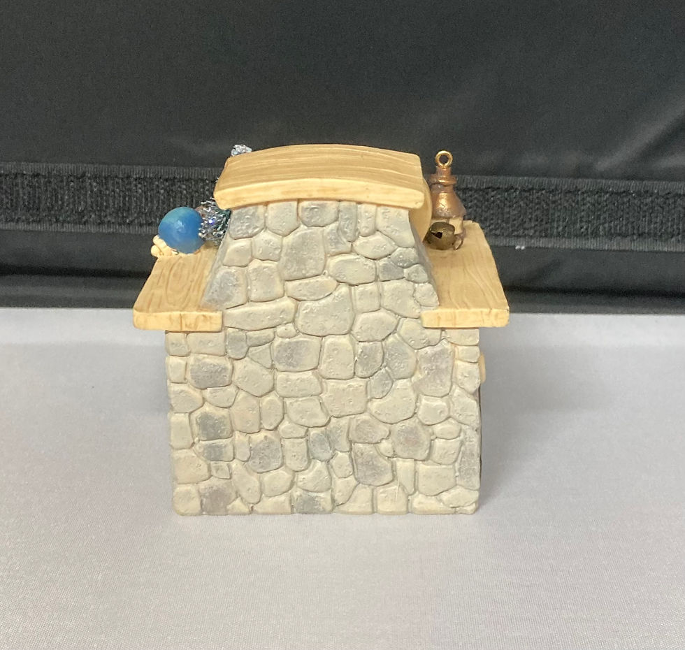 Thumbnail: lighted fireplace figurine rear view