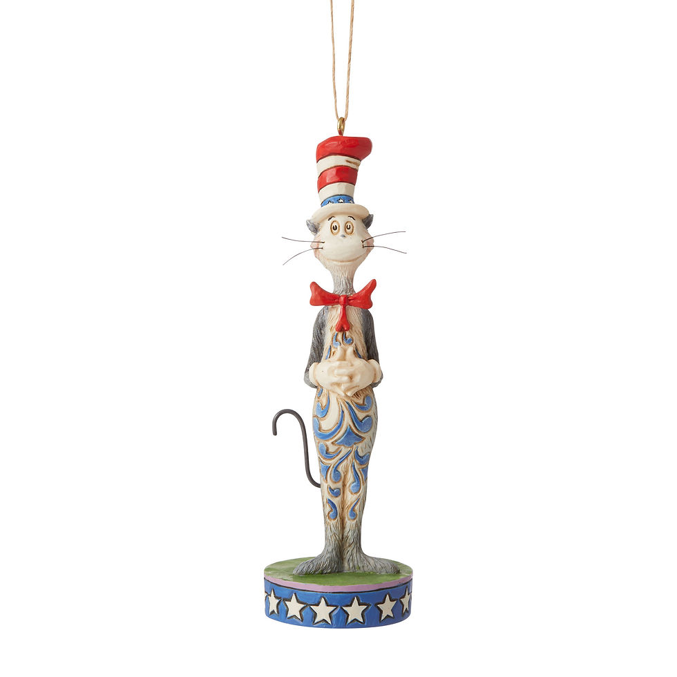 Jim Shore Dr. Seuss Patriotic Cat in the Hat Ornament front view