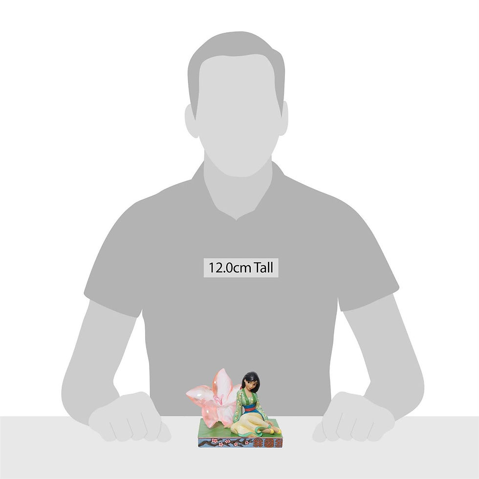 Thumbnail: Jim Shore Disney Traditions A Rare and Beautiful Bloom Mulan Clear Resin Cherry Blossom figurine scale view