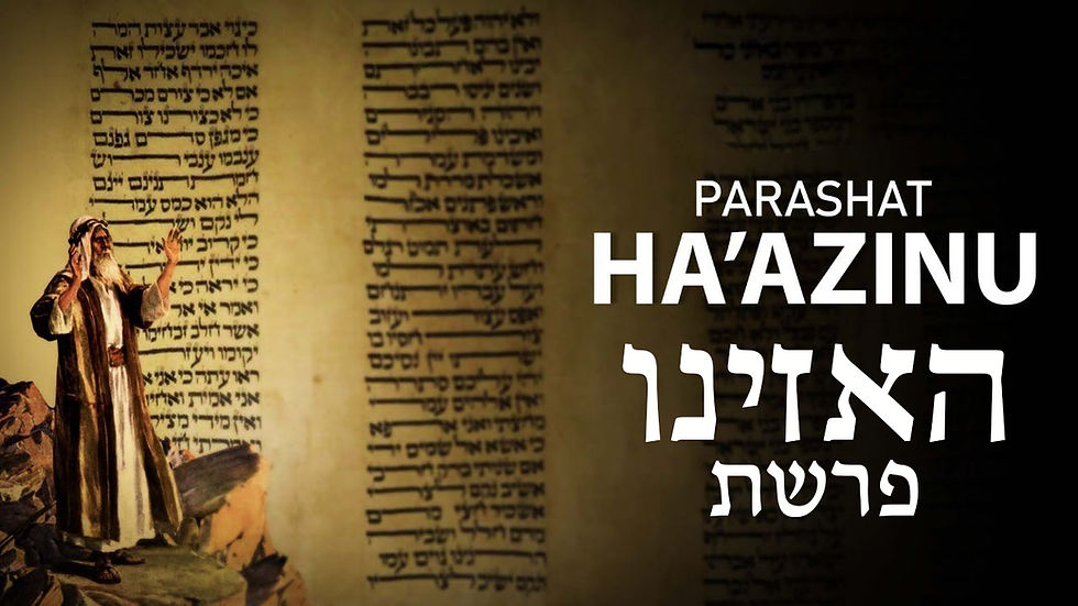 Parashah Torah Portion Ha'Azinu - "Give ear!"