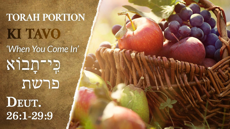 Parashah Torah Portion Ki Tavo - “When You Go In”