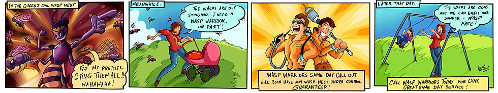 Wasp Warriors Wasp nest removal cartoon