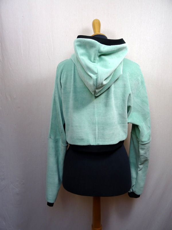 Thumbnail: Pastel green velvet cropped jacket