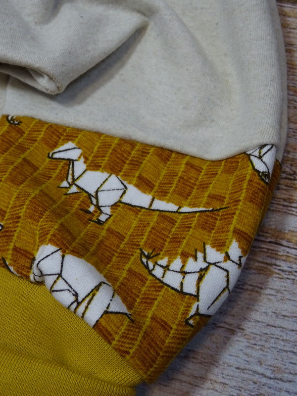 Miniature : Sarouel évolutif sweat "Dinojaune Patch"